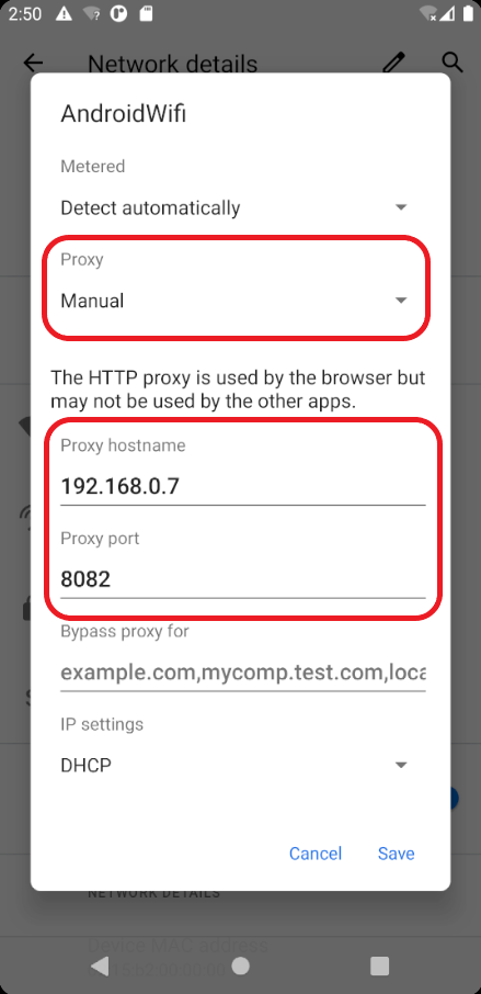 Android Configure Network